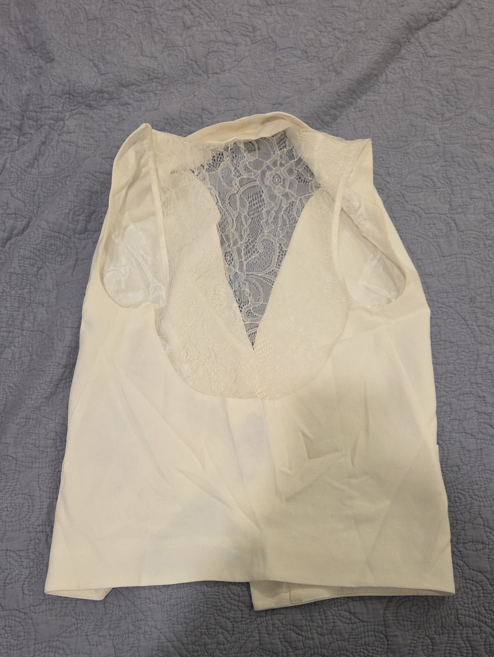 Forever 21 Ivory Lace-Back Sleeveless Blazer Vest Size M! - Picture 4 of 6